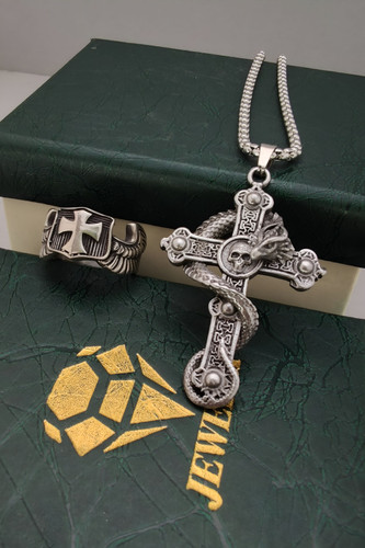 ست گردنبند و انگشتر صلیب